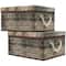 Sorbus 16.5" Rustic Wood Pattern Storage Box, 2ct.